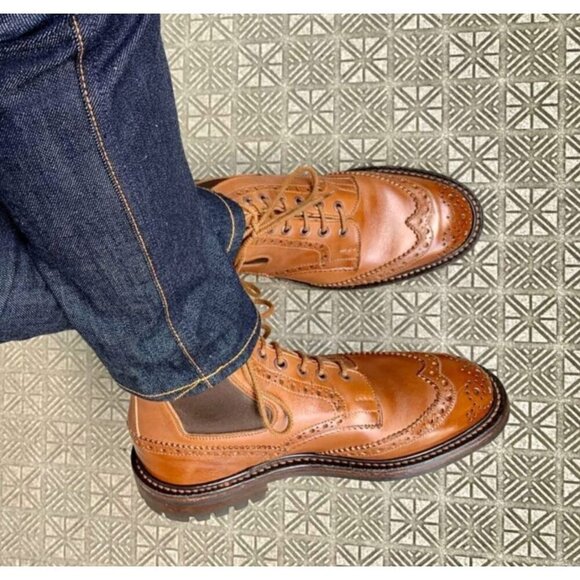Tricker’s Ellis Leather Brogue Boots - Size 8.5 UK / 9.5 US, burgundy main image 6